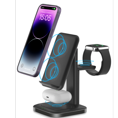 Vertical Three-in-One Wireless Charger