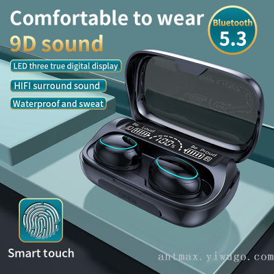 Smart Fingerprint Touch Led Three True Power Display HiFi Surround 9D Sound Quality Waterproof Bluetooth Headset G36