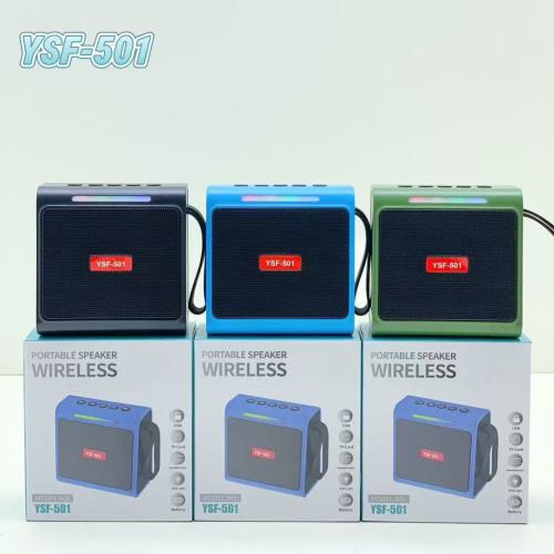 YSF-501跨境出口无线蓝牙音响户外手提便携低音炮桌面RGB彩灯音箱