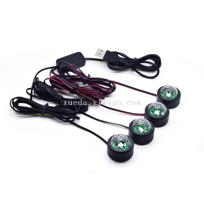 New Car Atmosphere Light Full Star One Drag Four Car Sole Modification Colorful Voice Control Led Atmosphere Light