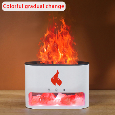 Explosive salt stone aroma machine seven color atmosphere lamp flame humidifier simulation flame humidifier household essential oil diffuser
