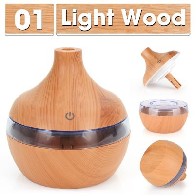003 Wood Grain Creative Colorful Light Humidifier