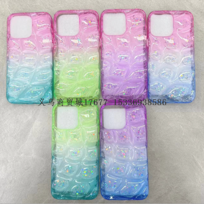 Stone Pattern Gradient Epoxy Glitter Phone Case