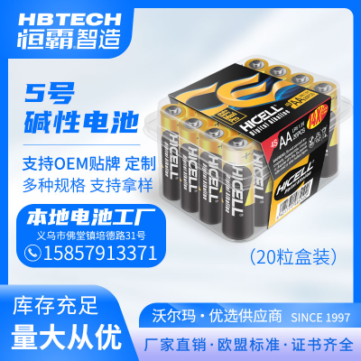 Factory Direct Sale HICELL LR6 AA Alkaline Battery Plastic Box 20Package European Standard High Energy Battery 1.5V