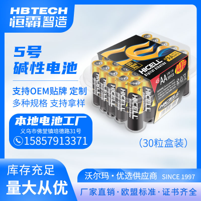 Factory Direct Sale HICELL LR6 AA Alkaline Battery Plastic Box 30Package European Standard High Energy Battery 1.5V