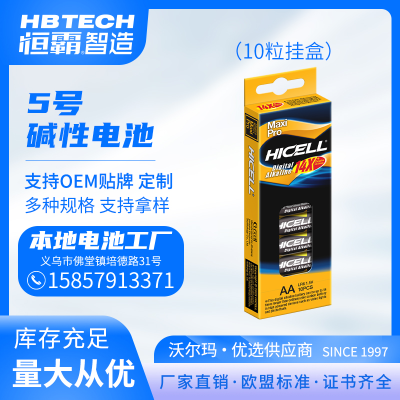 Factory Direct Sale HICELL LR6P AA or LR03 AAA Alkaline Battery Paper Box 10Package European Standard High Energy Battery 1.5V