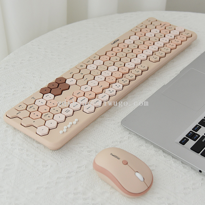Mofii Ferris Hand Honey S Mixed Color Wireless Keyboard and Mouse Set Creative Rhombus Personality Wireless Mouse Set