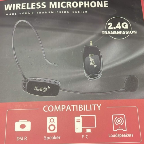 2.4G耳麦小蜜蜂教学扩音器耳挂式头戴式麦克风话筒声卡耳机无线