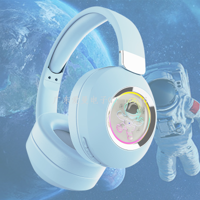 New Arrival Wireless Headset Bluetooth Headset Colorful Luminous Cartoon Planet Astronaut Game Student Headset