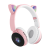 Cross-Border Hot Sale earphone Bluetooth  Wireless Student Gaming Headset Cat Ear Luminous Colored Lights Subwoofer