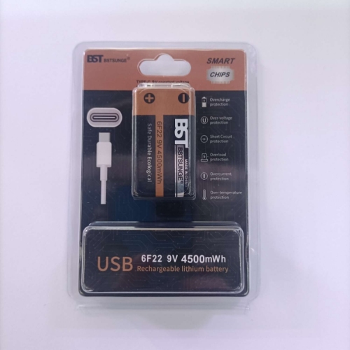 6F22  9V USB.   4500mah充电电池