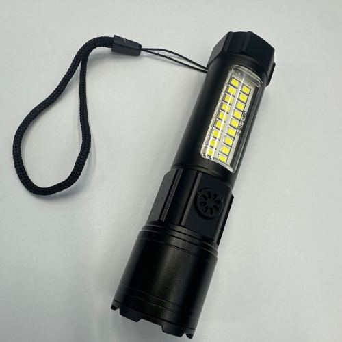 strong light rechargeable flashlight aluminum alloy flashlight with sidelight flashlight
