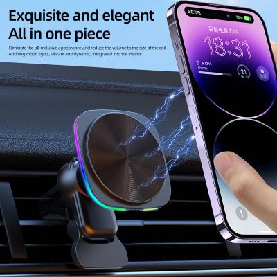 Car magnetic suction wireless charger 15W magnetic suction wireless charger electrical wireless magnetic suction for Apple Android phone Universal