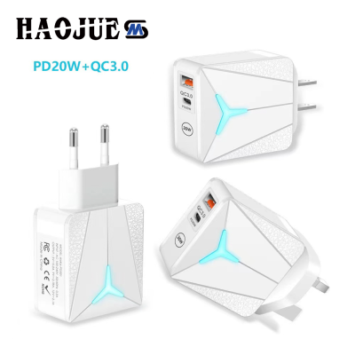 2023 New Charger with Light Home Power Adapter PD A + C38w Super Fast Charge EU UK Es