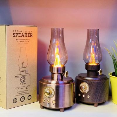 Kerosene Lamp Bluetooth Speaker Home Small Night Lamp Ambience Light Mute Retro USB Small Speaker Gift Speaker
