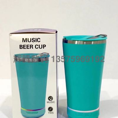 Bluetooth Audio Beer Mug Stainless Steel Vacuum Cup Speaker Water Cup with Bottle Opener Water Cup Speaker