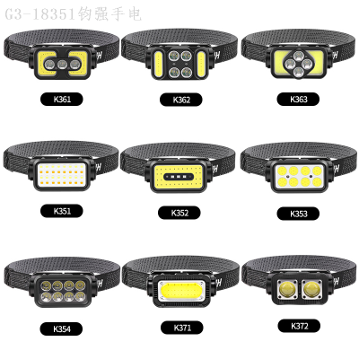 Cross-Border New Arrival Led Multi-Function Headlamp Built-in Battery TYPE-C USB Charging Lightweight Cob Induction Headlamp