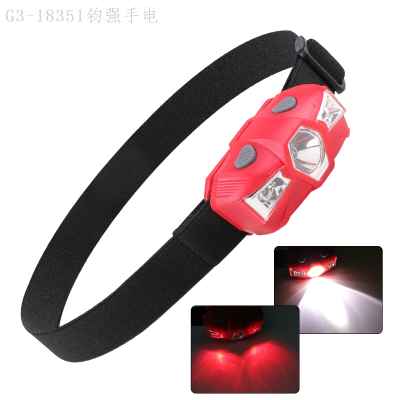 Cross-Border New Arrival XPe + Led Mini Portable Small Headlight Biswitch Outdoor Lighting Emergency Light with Red Light