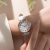 2023 Ladies New Belt Watch Gold Shell Acupuncture Needle Casual Fashion Quartz Watch Live Studio Best-Selling in Stock Wholesale