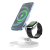 Cross-Border New Arrival Three-in-One Magnetic Wireless Charger Zinc Alloy High-End Vertical Mobile Phone Holder 15W Fast Charging