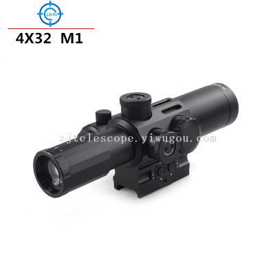 New 4x32 M1 Blue Tape Red Laser Integrated Telescopic Sight