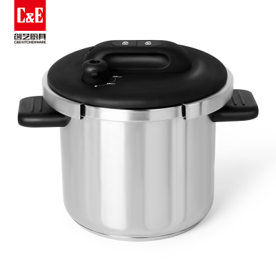 C & E Creative Straight Pressure Cooker 7L Large Capacity 316 Stainless Steel Pot Non-Coated Wear-Resistant