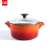 C & E Creative Enameled Cast-Iron Cookware plus Visual Glass Cover Large Capacity Soup Pot