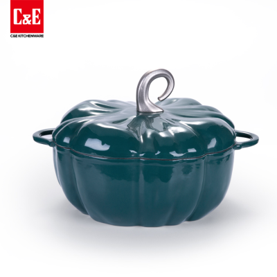 C & E Creative New Creative Pumpkin Pot Cast Iron Enamel Soup Pot Fireless Cooker