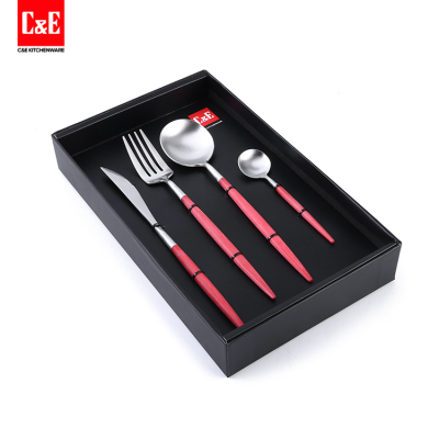 C & E Creative Tableware 4-Piece Set Knife, Fork and Spoon Simple Stylish and Portable Hotel Dining Home
