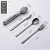 C & E Creative Knife, Fork and Spoon 3-Piece Stainless Steel Small Portable Tableware with Storage Box