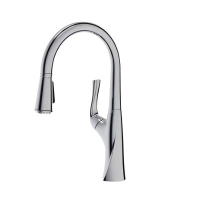 Firmer New Simple Atmosphere Copper Kitchen Faucet Chrome Color Press Pull Cold and Hot Water