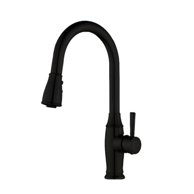 Firmer Copper New High-End Black and Golden Gun Gray Hot and Cold Water Sink Pullout Faucet Kitchen Faucet