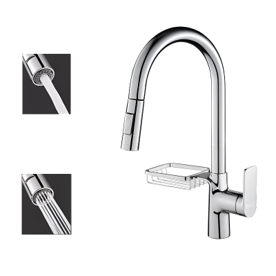 Firmer NewCopper Pull-out Faucet with Vegetable Basket Sink Household Washing Vegetables Basin Hot and Cold Water Faucet