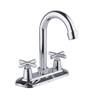Firmer New Double Handles and Dual Control Basin Hot and Cold Water Faucet Copper Double Open Inter-Platform Basin
