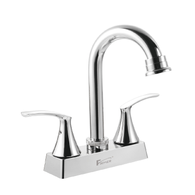 Firmer New Chrome Double Handle and Dual Control Basin Hot and Cold Water Faucet Copper Double Open Inter-Platform Basin