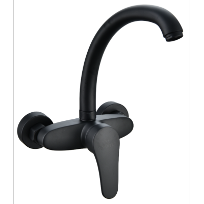 All Black Horizontal Copper Main Stainless Steel Large Elbow Zinc Alloy Handle Thermostat Faucet