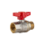 1/2 "-1" Leomix Copper Body Copper Ball Copper Rod Iron Handle Brass Internal and External Tooth Butterfly Valve