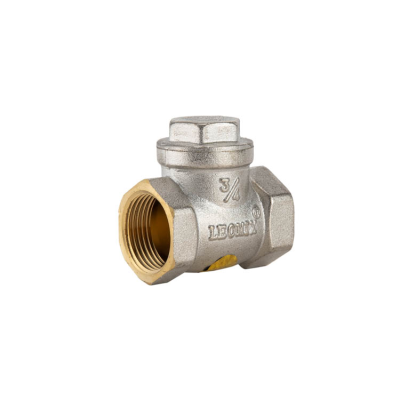 DN15-DN50 Leomix Horizontal Check Valve Surface Nickel Plated Pipe Brass Check Valve Door