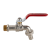 Brass Main Body Copper Ball Copper Rod Iron Handle Red Handle Kitchen Bathroom Three-Section Water Faucet Faucet