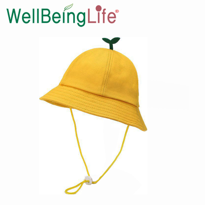 Children's New Japanese Style Yellow Cap Kindergarten Sun-Proof Bucket Hat Printed Logo Cartoon Cute Travel Cap