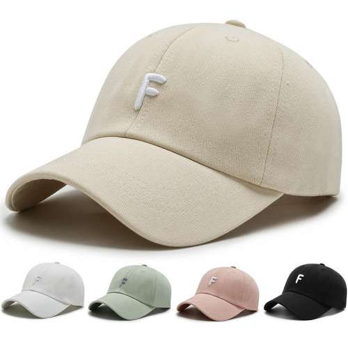 F字母立体纹绣四季遮阳帽情侣夏季时尚百搭遮阳帽运动潮流鸭舌帽