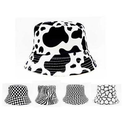 Plaid Element Hat Summer Outdoor Reversible Fisherman Hat Cross-Border Fashion Pattern All-Match Bucket Bucket Hat