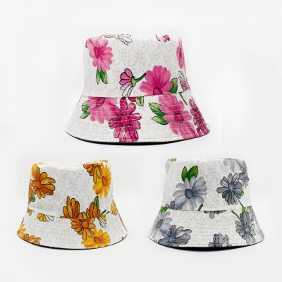 Spring and Summer New Women's Small Floral Sun Hat Sun Hat Outdoor Travel Bucket Hat Outdoor Dome Four Seasons Bucket Hat
