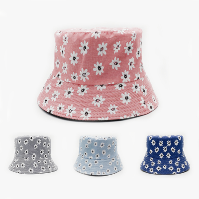 Little Daisy Bucket Hat Women's Spring and Autumn All-Match Face-Looking Small Bucket Hat Street Fashion Bucket Hat Cross-Border Fresh Printing