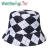 Hot Selling Double-Sided Diamond Plaid Bucket Hat Diamond New Fisherman Hat Bucket Hat Bucket Hat Plaid