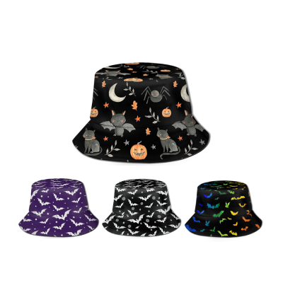 Halloween Theme Customized Reversible Breathable Bucket Hat Women Men Double-Sided Bucket Hat Summer Printing Bucket Hat