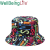 Custom Color Fashion Printed Graffiti Bucket Hat Wholesale Streetwear Panama Hat Reversible Fisherman Hat