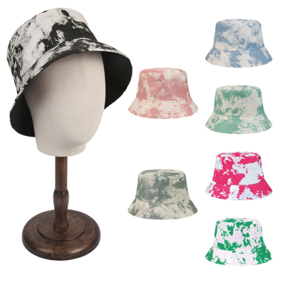 European and American Printed Pattern Bucket Hat Tie Dyed Double-Sided Bowl Cap Men's Hat Or Female Cap