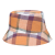 Travel Essential Sun Protection Printing Bucket Hat Plaid Double-Sided Wide-Brimmed Hat Same Style for Men and Women