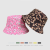 Fashion Printed Leopard Pattern Double-Sided Neutral Outdoor Sun Hat Double-Sided Bucket Hat Accept Customization